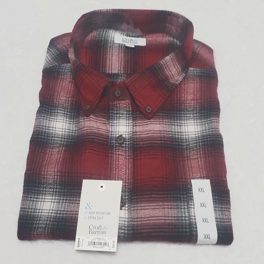 Croft & Barrow XXL button down flannel shirt. NWOT washed but not worn.